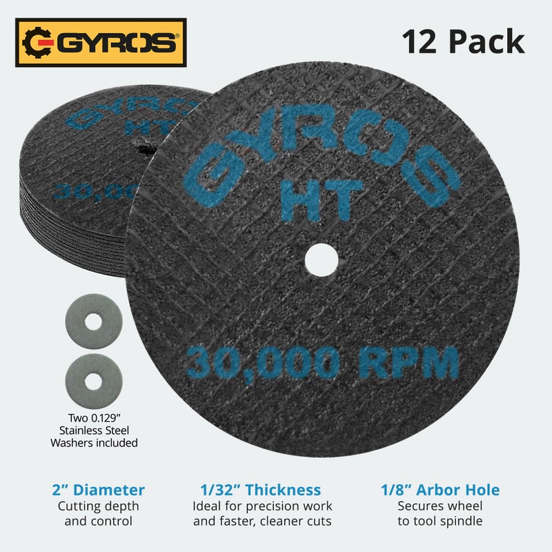 Gyros HT 11-32208/12 Fiberglass Reinforced Cut Off Wheel, 2-Inch Diameter, 12-Pack by Gyros - Image 3